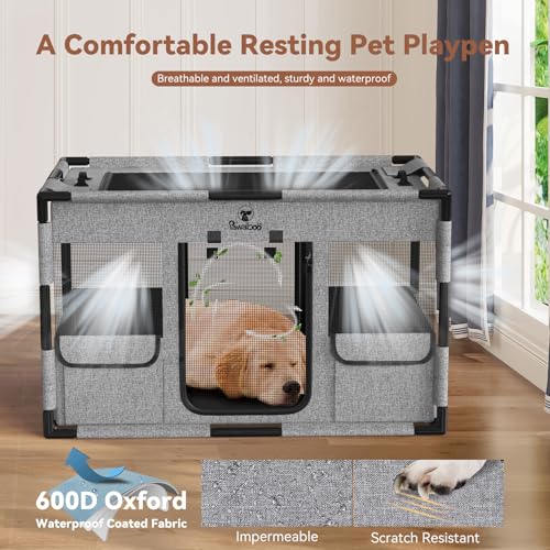 Parc pour chiot Pawabo avec fond imperméable pour éviter les fuites au sol