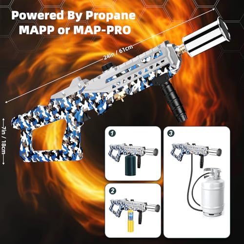 Image of Propane Torch Gun-Powerful Grill Torch Gun, Kitchen Torch Gun with Adjustable Flame, Flamethrower, High Power Cooking Torch for BBQ, Baking, Campfire, Welding (Propane Tank Not Included)