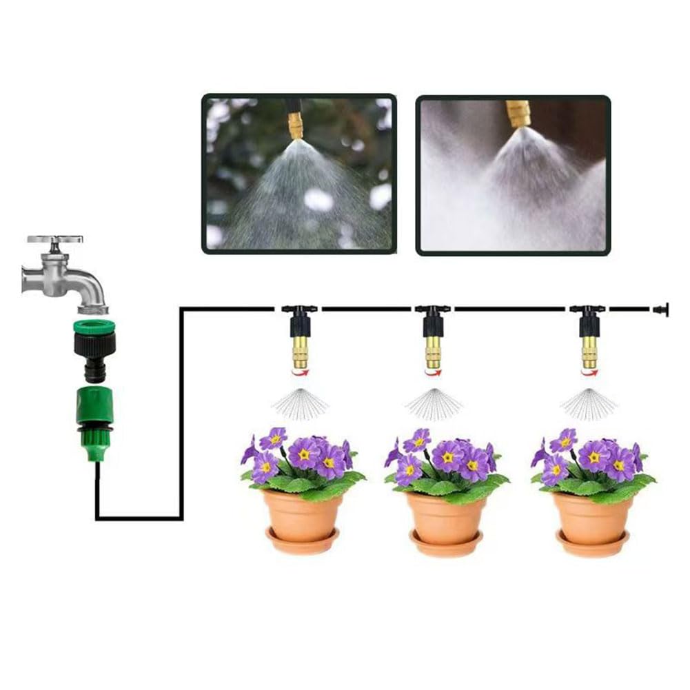 Gocciolatore per irrigazione da giardino, ugello micronebulizzatore regolabile in ottone per agricoltura, serra, giardino, albero da frutto, ugello di raffreddamento per nebulizzazione, ugello in ra
