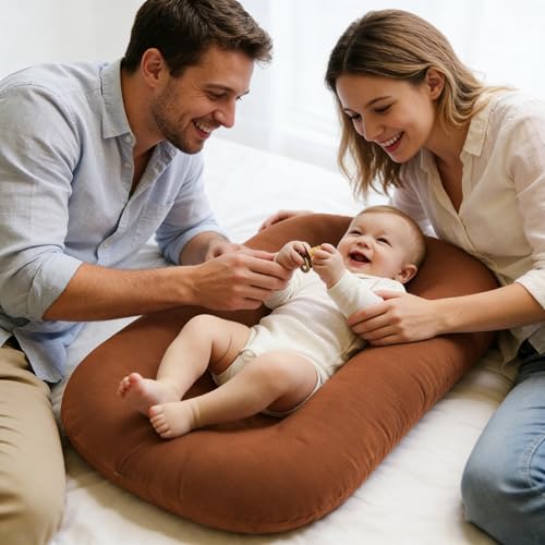 Image of Baby Lounger for Newborn 0-24 Months,Soft Infant Lounger & Play Mat & Diaper Changing Pad for Home,Travel & Floor Time,Newborn Babies Essentials Gifts(Coffee)
