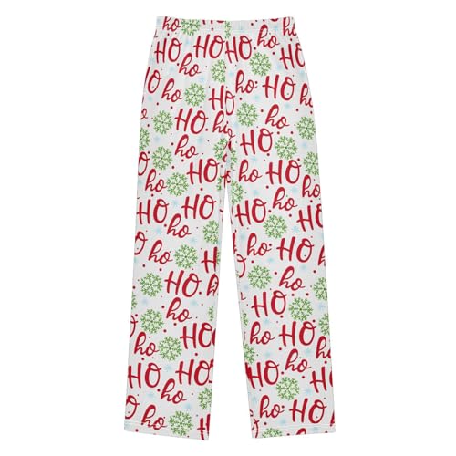 ZZXXB Hohoho Pattern Boys Long Pants Soft Trousers Elastic Waist Kids Lounge Bottoms with Pockets S-XL