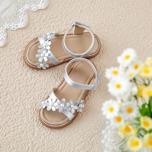 Image of Otter MOMO Girls Open Toe Princess Flat Sandals with Comfort Sole Summer Sandals