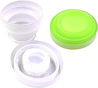 2 PCS Collapsible Cup for Camping - Portable Coffee Mug - Camping Cups for Tea and Water- Collapsible Coffee Cup with Lids...