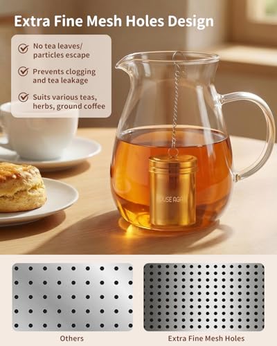 House Again Large Tea Infuser with Scoop, Extra Fine Mesh Tea Strainers for Loose Tea and - image 3