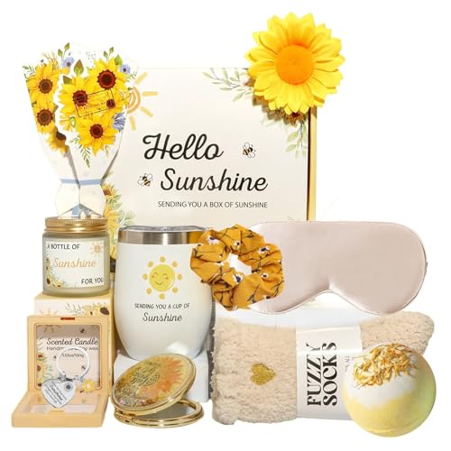Cadeaux d'anniversaire tournesol pour femme, cadeau de rétablissement bientôt, cadeaux de tournesol pour vous envoyer du soleil, ensemble de bain relaxant,...