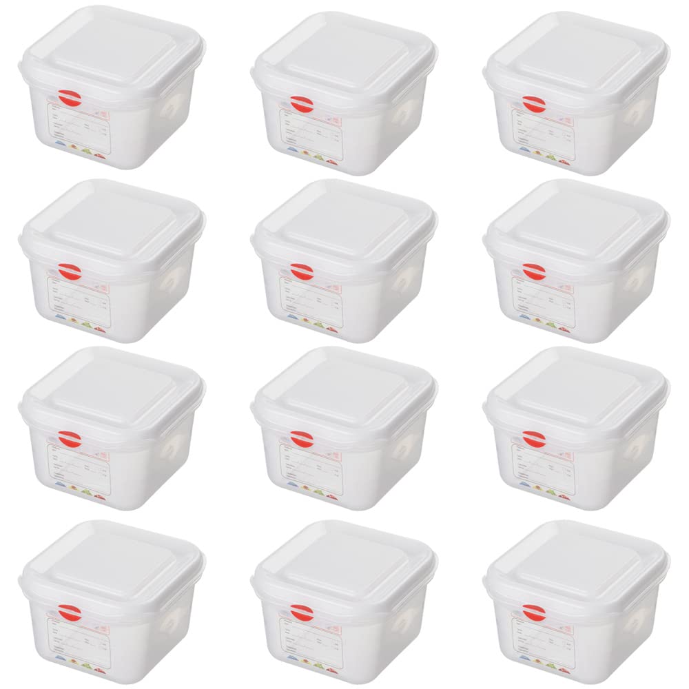 12 recipientes Gastronorm GN1/6, 176 x 162 x 100 mm, 1,7 litros
