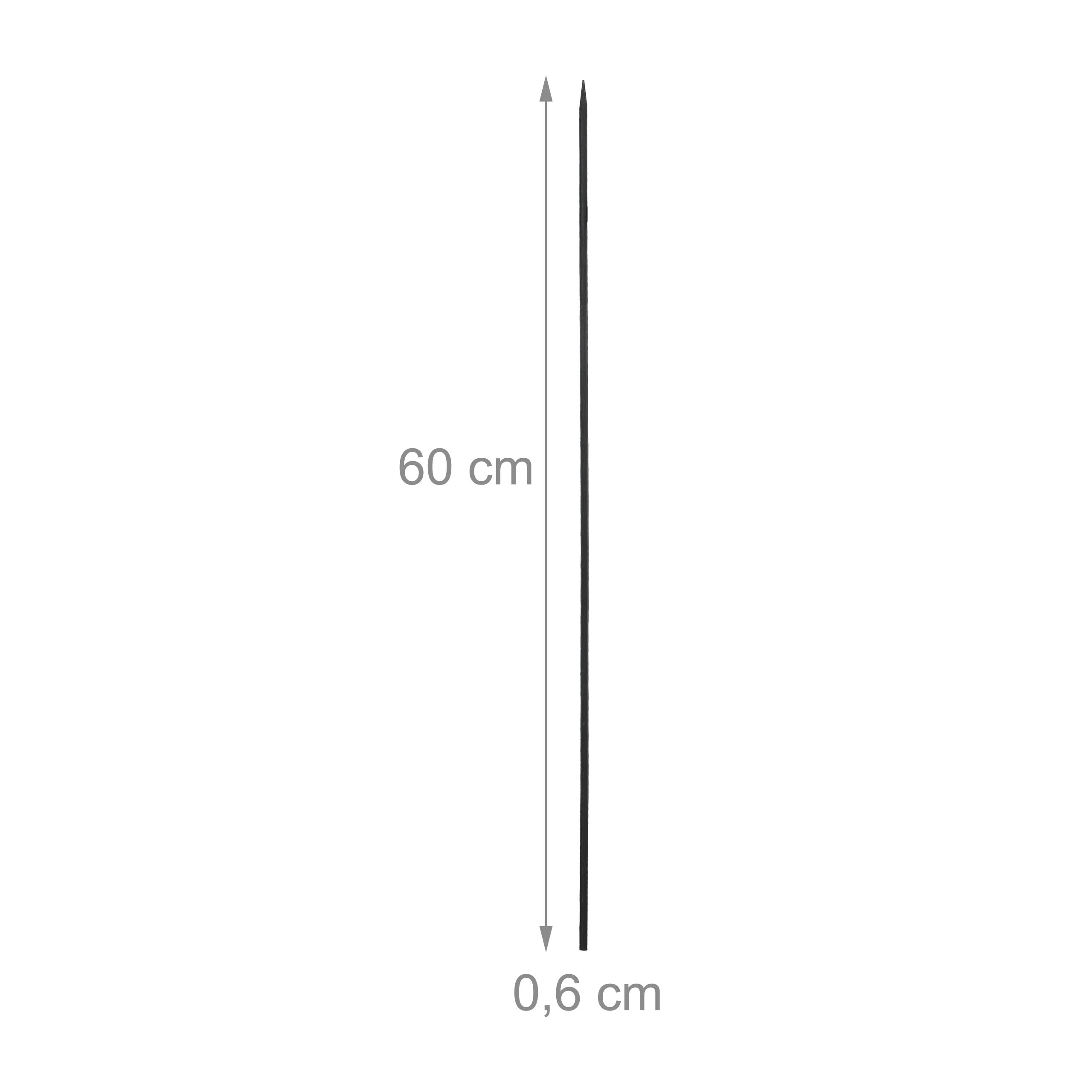 Relaxdays Set of 50 Plant Support Sticks, Bamboo, 60 x 0.6 cm, Climbing Aid for Young Plants with Binding Wires, Black - Image 4