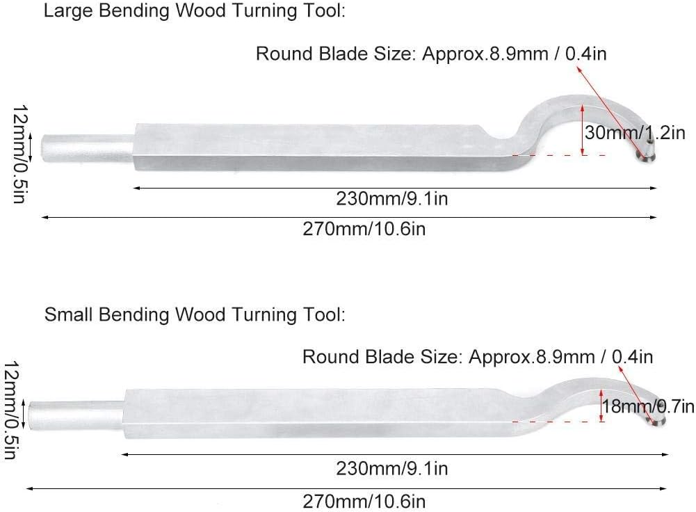 2Pcs Wood Turning Tool Set with Wood Hollowing Tool and Rotating Chisel for Woodworking Lathe Hand Tools