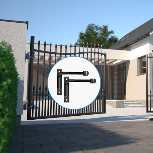 Image of Heavy Duty 3 /4 inch J-Bolt Gate Hinge, 7 Inch Adjustable Hinge, Supports Up to 1100 lbs, Weld-On Design for Wooden & Metal Gates, Farm Fence, Driveway Use (2 Pack)