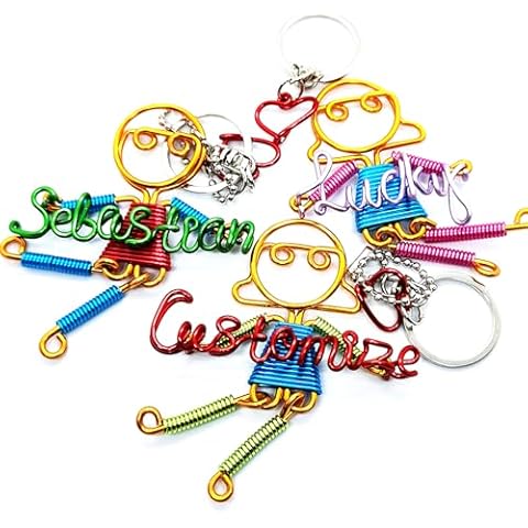 Name Decoration Customized Name Keychain Handmade Customized Keychain 21 Color Style Combination Couple Accessories (HandmadeDolls) Cover