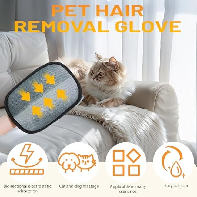 Shedly Sweep Pro, Pet Hair Removal Glove, Reusable Washable Electrostatic Pet Hair Removal Glove, Perfect for Clothing, Couch, Carpet, Car Seat (1PCS)-vqEwnL5K