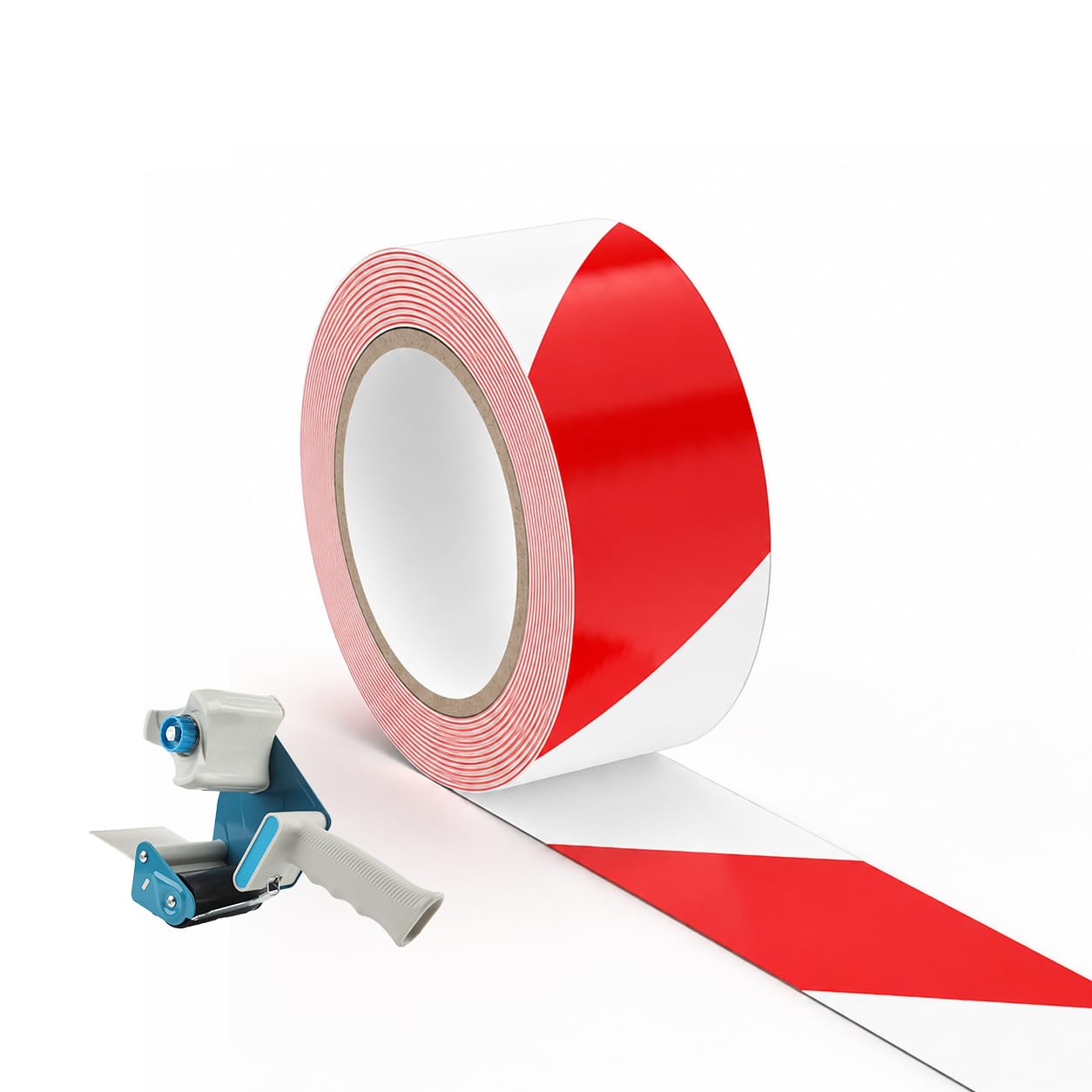 Ruban Signalisation Rouge Blanc PVC 50 mm x 33 m, Lot de 18 | Ruban rouge blanc pour signalisation d'interdiction et zones fermées. Parfait pour travaux et accès restreints