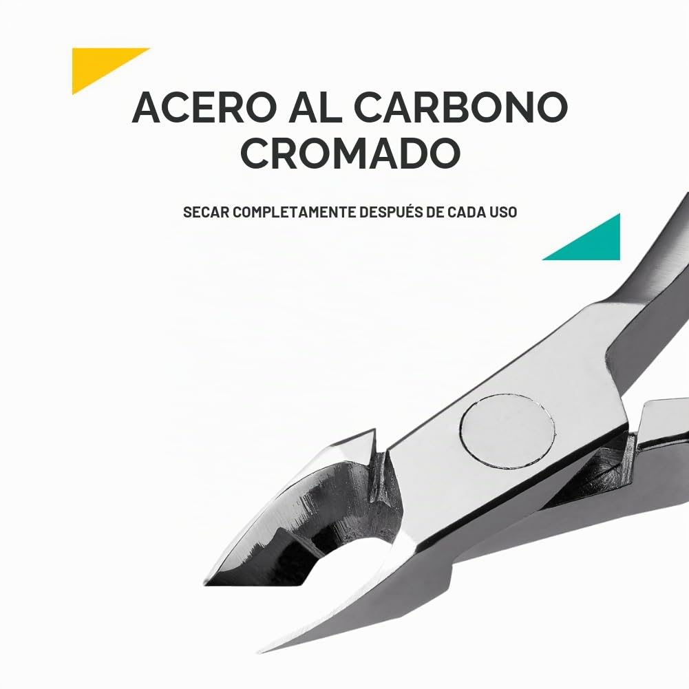 Rui Smiths Alicates Profesionales para Cutículas de Acero al Carbono para Usuarios Domésticos, Mango Francés, Doble Resorte, Mandíbula de 6 mm (Full Jaw)