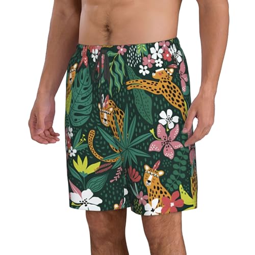 Leopard Print Stylish Beach Shorts Swim Trunks Lightweight Breathable Summer Outdoor Activities2