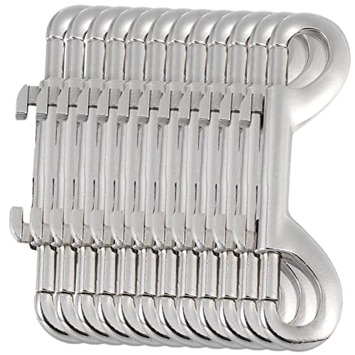 Snap à double extrémité en alliage durable, mousqueton rigide pour sangles - 12 pièces