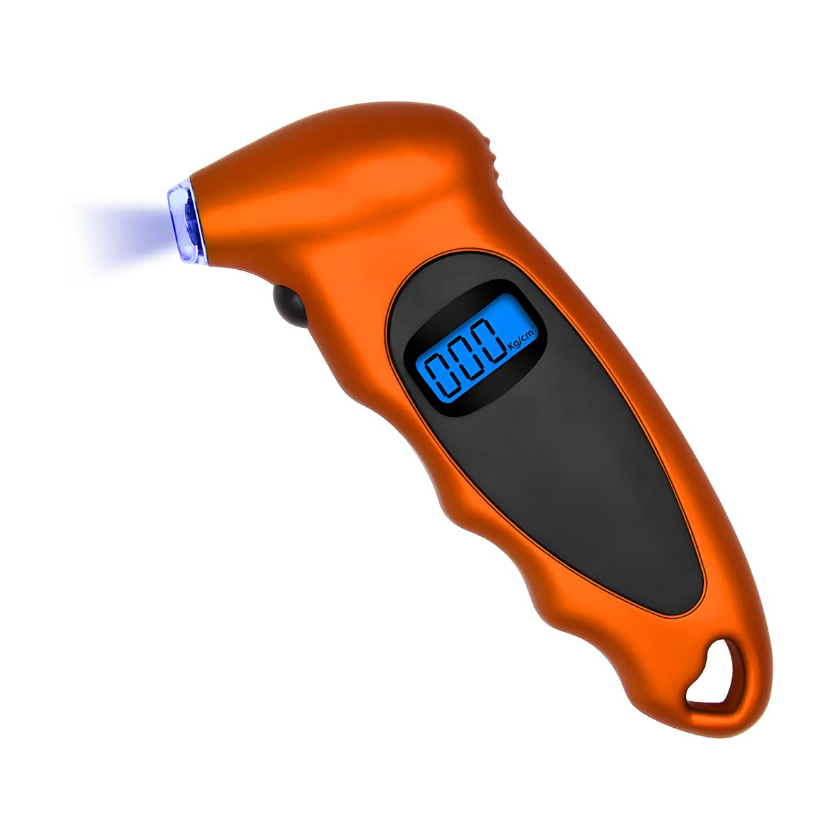 KVAEY Digital Tire Pressure Gauge, 150 PSI 4 Settings Accurate Tire Gauge with Non-Slip Grip, Backlight LCD Tire Pressure Gauge Reader Checker Tool for Car Truck Bicycle Motorcycle (Orange)