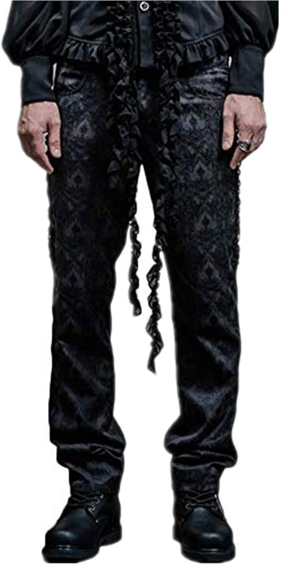 Amazon 悪魔ファッションメンズゴシックロングパンツスチームパンクなヴィンテージ印刷結婚式のズボン 2xl ロングパンツ 通販