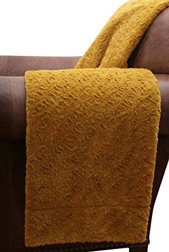 Thro by Marlo LorenzCarmen Faux Fur, 50 by 60-Inch, Lemon Curry