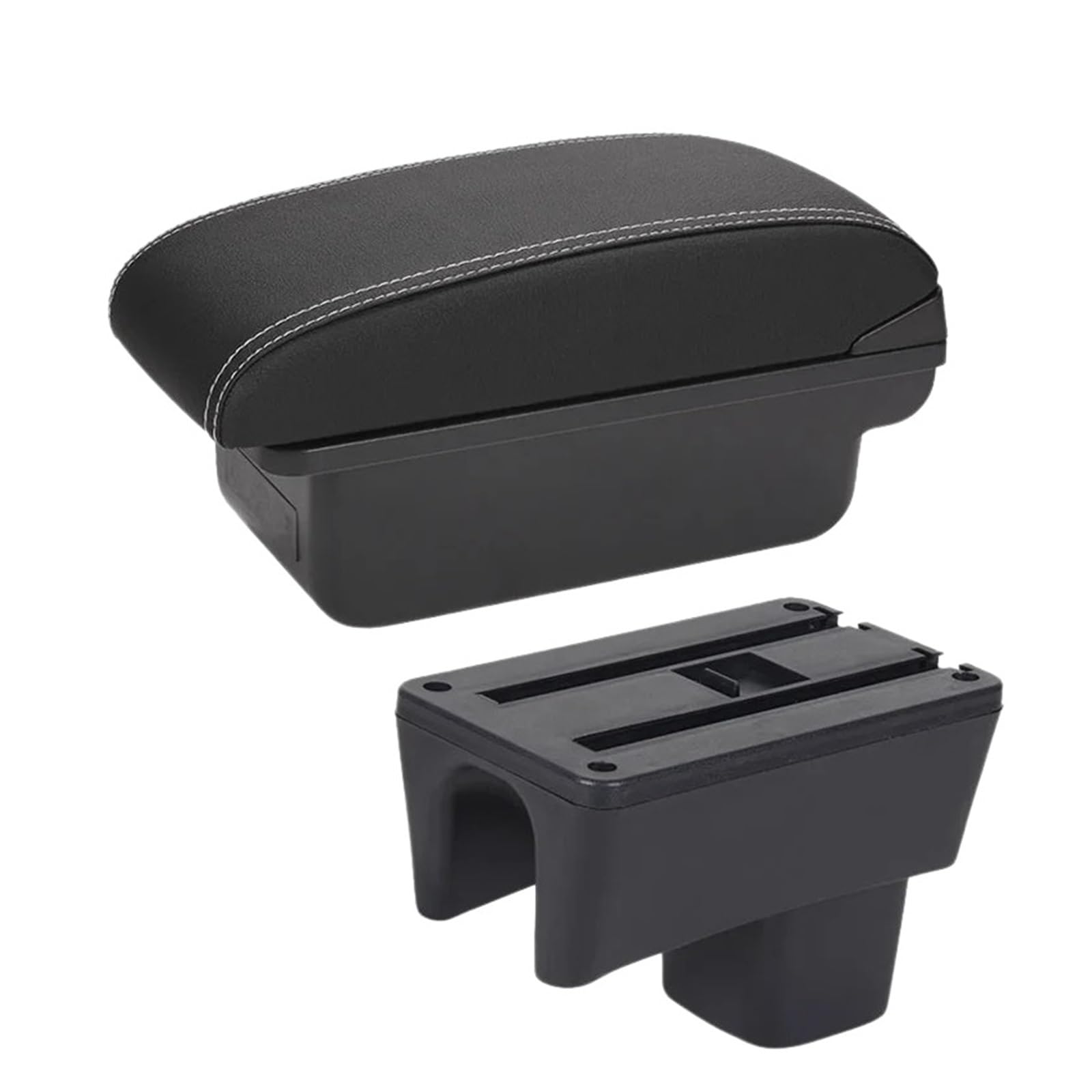 SHENHUO Car Armrest Box For Suzuki For Swift 2005-2023 Armrest Box Car Accessories Interior Details Storage Retrofit Parts(C3 Black white NOUSB)