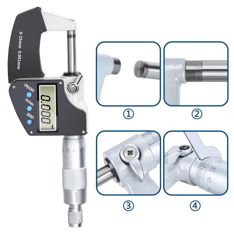 Mikrometr Micrometr Caliper Dokładność 0,001mm cyfrowy mikrometr zewnętrzny 0-25/50/75/100 mm Digital Miernik Narzędzia pomiarowe(75-100mm)