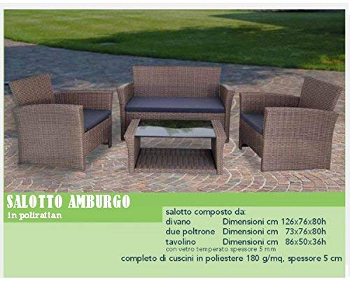 GrecoShop Divano con Poltrone e