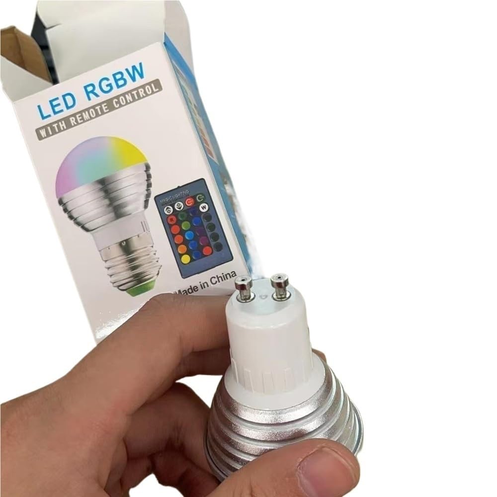 Wide Voltage Lights 50PCS AC85-265V E27 E14 LED RGBBulb Lamp 5W LED RGB Spotlight Dimmable Magic Holiday RGB — view 5