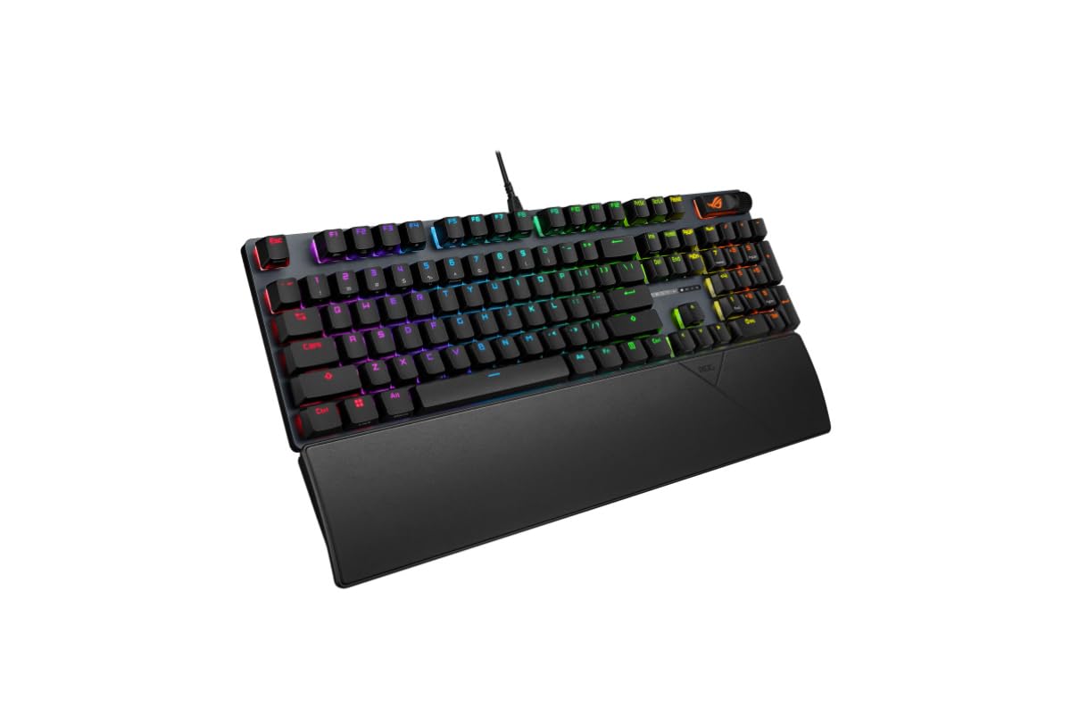 ASUS ROG Strix Scope II X – Clavier Gaming Mécanique AZERTY – Switchs ROG NX Snow V2, RGB, Touches Streaming, Molette Multimédia – Repose-Poignet – Noir