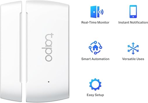 Tapo T110, Tapo Akıllı Kapı/Pencere Kontak Sensörü, Anlık Bildirim, Pil Dahil, Kolay Kurulum, Diğer Tapo Ürünleri ile Aksiyon Tetikleme, Tapo Hub Gereklidir Ayrıca Satılır
