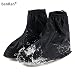 Benran Rain Shoe Covers Shoes Overshoes Boot Gear Zippered Shoes for Men and Women (Black, 28.5cm)