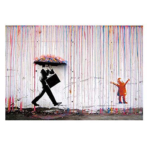 Leinwanddruck Banksy Art Regen Wand Leinwand Malerei Poster und Druck Wandkunst Bilder Cover