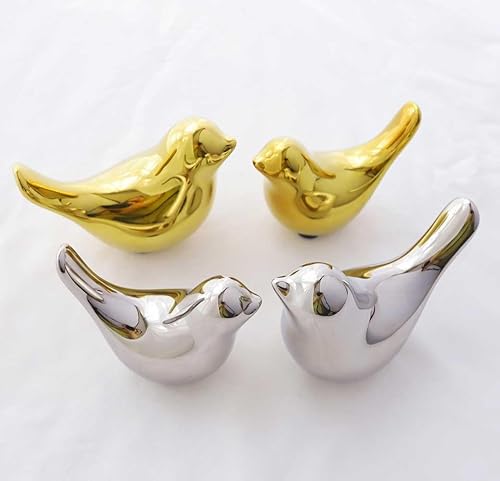 Miniatura 6 de VOFSBSFE Decoración moderna de granja de pájaros, figuras de animales, decoración de primavera, decoración de escritorio de pájaros plateados,