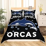 set di biancheria da letto carino con orche just a girl who loves orcas copripiumino e ragazzi cartone animato delfino copripiumino kawaii sea animal copriletto copripiumino 3 pezzi king size