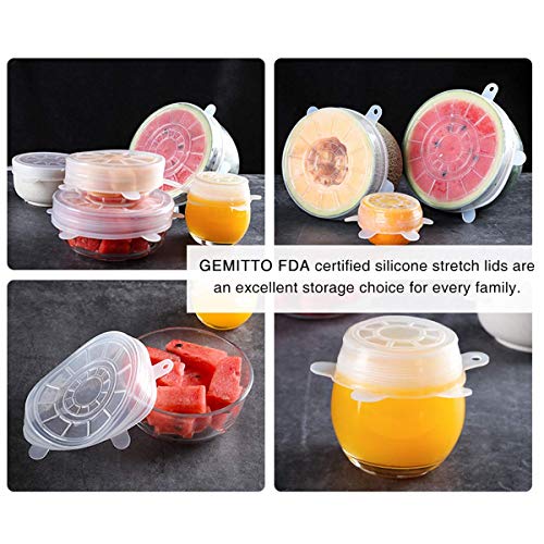 GEMITTO 12 Pz Coperchi in Silicone Estensibile