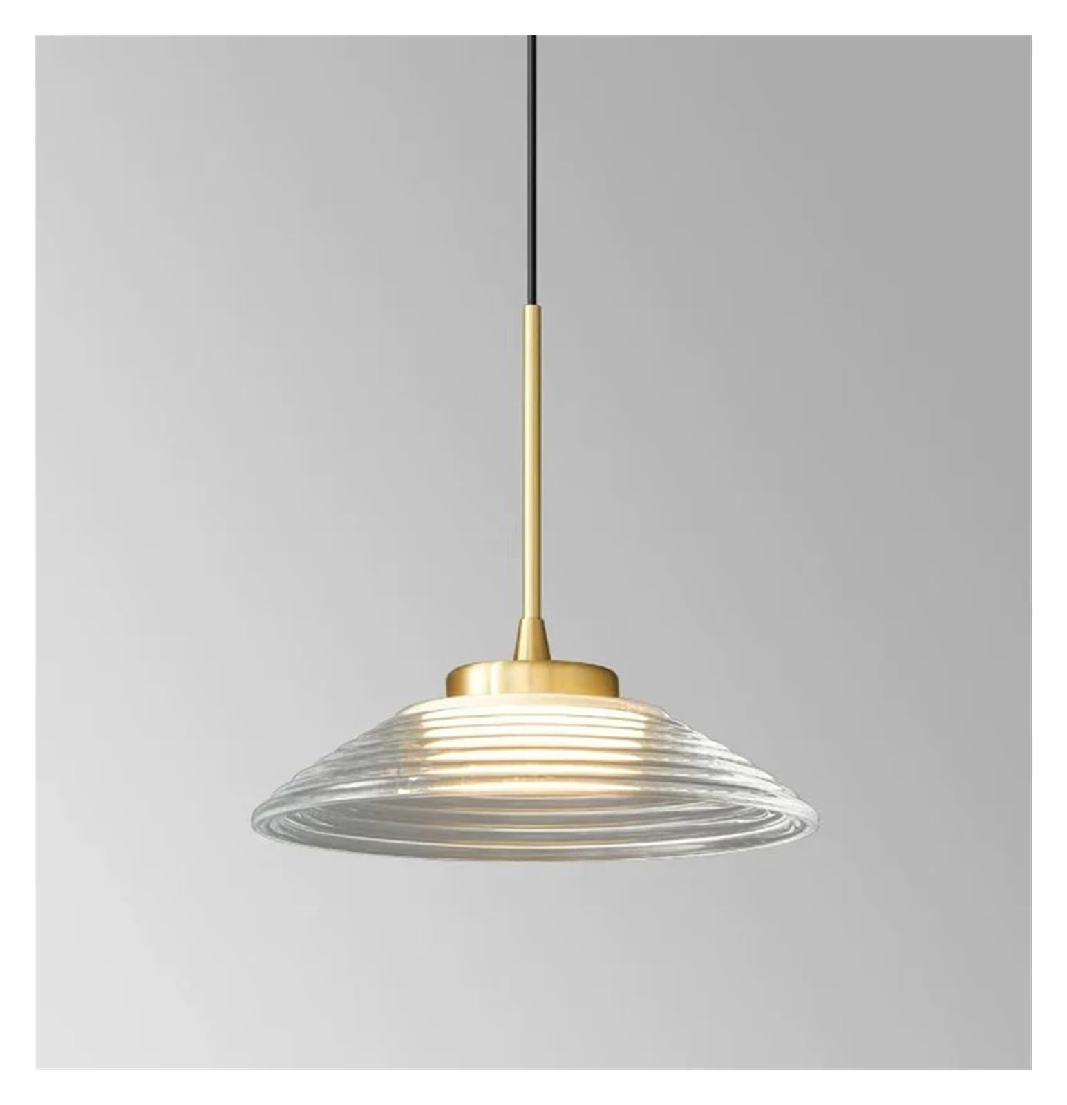 JYBNBBE Nordic Clear Gray Glass Pendant Light Changeable Dimmable Black Gold Brass for Restaurant Bedroom Dining Room,Gray-3 changeable