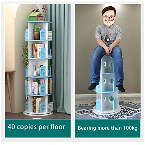 Nerdoh Rotating Bookshelf Children's Bookcase Unique Bookshelf For Books Magazines Dvds & More In Modern Design (Color : Blue, Size : 51 * 159Cm) #TOP5