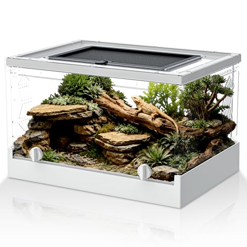 Image of Folding Reptile Travel Terrarium Tank 17 inch x 12 inch x 10 inch | 9 Gallon Portable Transport or Quarantine Enclosure Habitat for Geckos, Lizards, Snakes, Turtles, Spiders