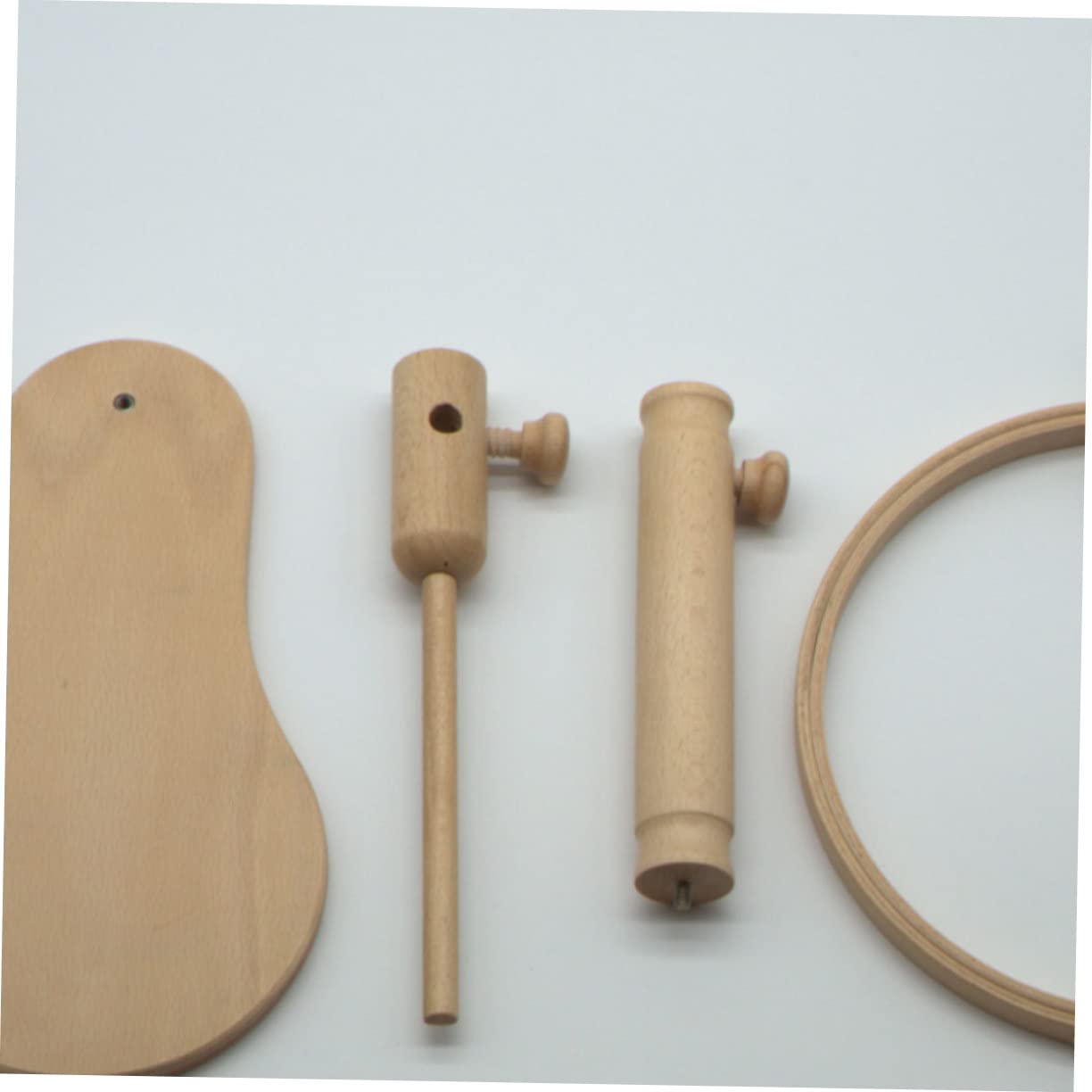 NUOBESTY Bastidor de Bordado de Madera de Haya Ajustable y Giratorio | 1 Juego, 24cm, Soporte, Rotación 360° para Acceso Trasero, Adecuado para Niños y Bordado DIY