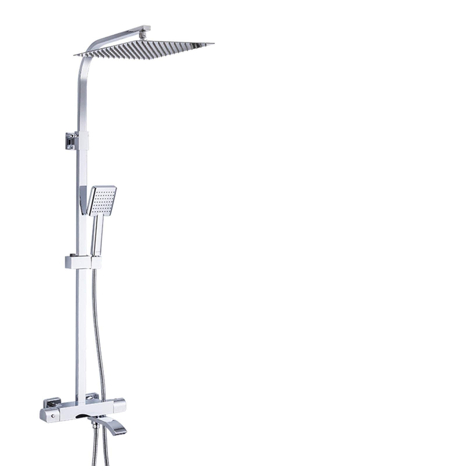 OZBMA Shower Faucets Thermostatic Bathroom Set Bath Waterfall Heads Chrome Mixer Water Tap