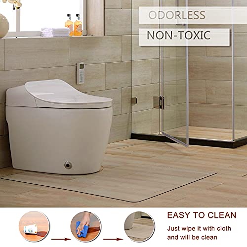 100Poinone Toilet Bath Mat U-Shaped Crystal Clear Commode Contour Rug, Bathroom Mat For Toilet Base Non-Slip, Waterproof, Wipe To Clean And Dries Quickly For Bathroom (27”×22”X0.19“) #TOP3