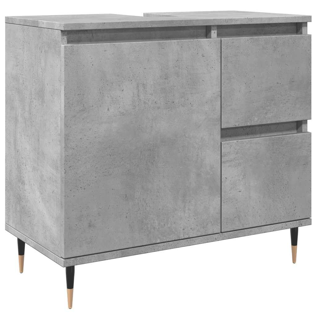 Tomostar Meuble sous Lavabo, Meuble de Rangement Salle de Bain sous Vasque Armoire Évier Gris béton 65x33x60 cm