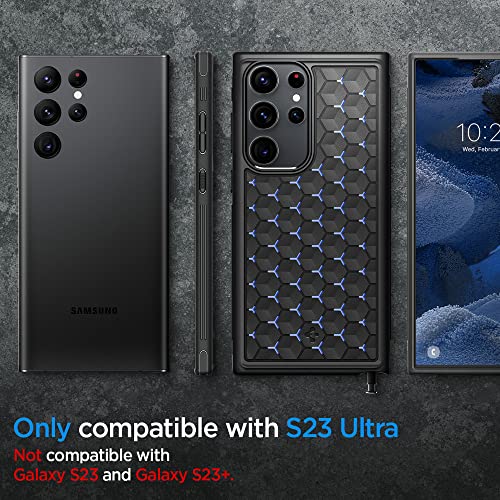 Image of Spigen Cryo Armor Back Cover Case Compatible with Galaxy S23 Ultra (TPU + Poly Carbonate | Matte Black)