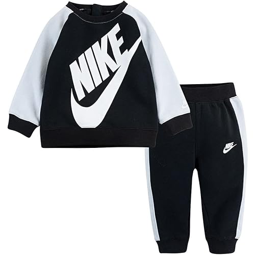 Nike Boys Big Logo Fleece Sweat Jogger 2-Piece Set, Black, 6