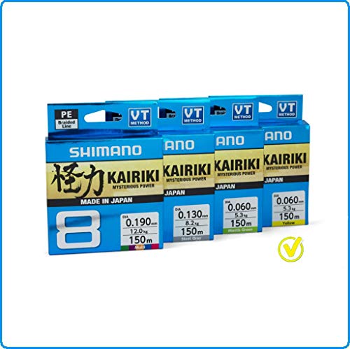 SHIMANO-Kairiki-8-300-Meter-Gelb-8fach-Geflochtene-Angelschnur-59WPLA68R3