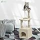 VOUNOT Kratzbaum Klein, Katzenbaum für Katzen, Stabil Katzenkratzbaum mit Plattform, Höhle, Sisal-Stämmen, Höhe 88 cm, Beige