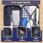 HOTEEL Expandable 5 Piece Luggage Set (4-YEARS WARRANTY) ABS+PC Hardshell Carry on Suitcase Silent Universal Wheels&TSA Lock for, Unisex Rolling Suit Case for Family, Travel, Dark Blue(20/24/28/DB/TB) - Image 4