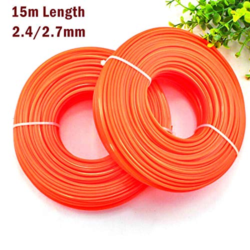 BE-TOOL Trimmer Wire,2.4MM*15M Trimmer Nylon Strimmer Durable Nylon Trimmer Lines for Grass Strimmer Electric(3PCS)