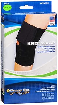 Scott Specialties v Knee Wrap Black Neoprene Medium 14-15 Sportaid