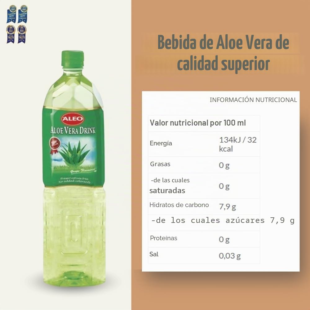ALEO 1.5L Original Aloe Vera Drink - Natural, No Preservatives, No Artificial Colors Superior Taste Award 2025