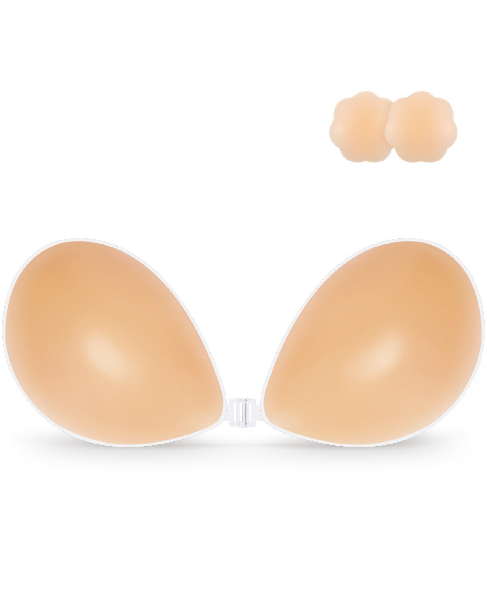 Niidor Adhesive Bra Strapless Sticky Invisible Push up Silicone Bra for Backless Dress