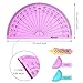 EBOOT 50 Pcs Math Protractors Plastic Protractor 180 Degrees, 4 Inches (Pink,Blue)